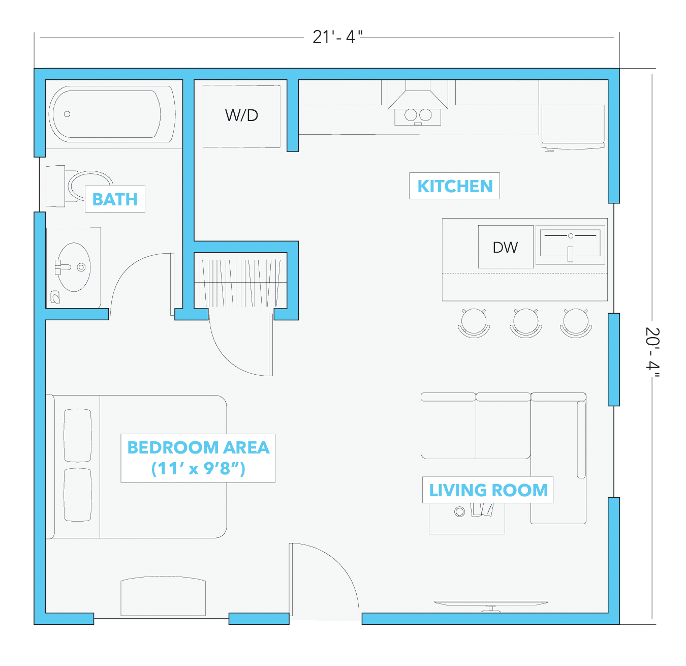 ADU floor plan drawing used during design and estimating